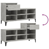 Scarpiera Grigio Cemento 102x36x60 cm in Legno truciolato