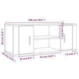 Mobile per TV Grigio Cemento 100x35x40 cm Legno truciolato