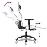 Sedia da Gaming con Poggiapiedi Bianco e Nero in Similpelle