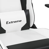 Sedia da Gaming con Poggiapiedi Bianco e Nero in Similpelle