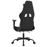 Sedia da Gaming con Poggiapiedi Nero e Grigio Chiaro in Tessuto
