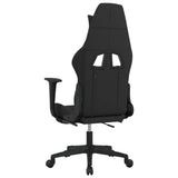 Sedia da Gaming con Poggiapiedi Nero e Grigio Chiaro in Tessuto