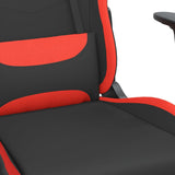 Sedia da Gaming con Poggiapiedi Rosso e Nero in Tessuto