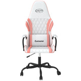 Sedia da Gaming Bianco e Rosa in Similpelle