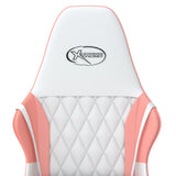 Sedia da Gaming Bianco e Rosa in Similpelle