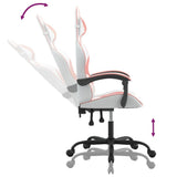 Sedia da Gaming Bianco e Rosa in Similpelle