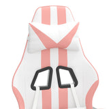 Sedia da Gaming Bianco e Rosa in Similpelle