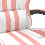Sedia da Gaming con Poggiapiedi Bianco e Rosa in Similpelle