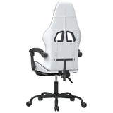 Sedia da Gaming con Poggiapiedi Bianco e Nero in Similpelle