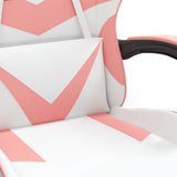Sedia da Gaming Bianco e Rosa in Similpelle