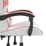 Sedia da Gaming Bianco e Rosa in Similpelle