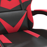 Sedia da Gaming con Poggiapiedi Nero e Rosso in Similpelle