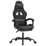 Sedia da Gaming con Poggiapiedi Nero in Similpelle