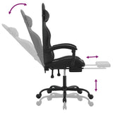 Sedia da Gaming con Poggiapiedi Nero in Similpelle
