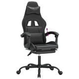 Sedia da Gaming con Poggiapiedi Nero in Similpelle