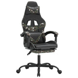 Sedia da Gaming con Poggiapiedi Nero e Mimetico in Similpelle