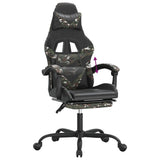 Sedia da Gaming con Poggiapiedi Nero e Mimetico in Similpelle