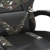 Sedia da Gaming con Poggiapiedi Nero e Mimetico in Similpelle