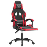 Sedia da Gaming con Poggiapiedi Nero e Rosso in Similpelle