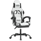 Sedia da Gaming con Poggiapiedi Bianco e Nero in Similpelle