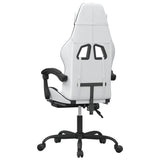 Sedia da Gaming con Poggiapiedi Bianco e Nero in Similpelle