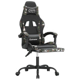 Sedia da Gaming con Poggiapiedi Nero e Mimetico in Similpelle