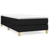 Struttura Letto a Rete a Molle Nero 100x200 cm in Tessuto