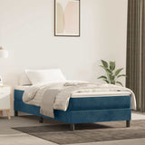 Struttura Letto a Rete a Molle Blu Scuro 80x200 cm in Velluto