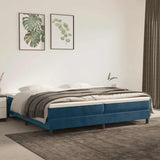 Struttura Letto a Rete a Molle Blu Scuro 200x200 cm in Velluto