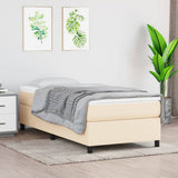 Struttura Letto a Rete a Molle Crema 80x200 cm in Tessuto