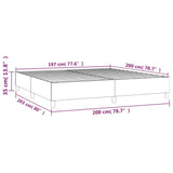 Struttura Letto a Rete a Molle Grigio Chiaro 200x200 cm Tessuto