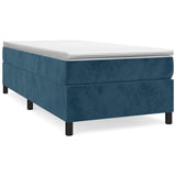 Struttura Letto a Rete a Molle Blu Scuro 90x190 cm in Velluto