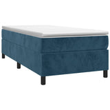 Struttura Letto a Rete a Molle Blu Scuro 90x190 cm in Velluto