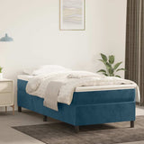 Struttura Letto a Rete a Molle Blu Scuro 90x190 cm in Velluto
