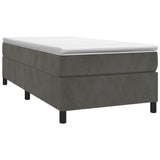 Struttura Letto a Rete a Molle Grigio Scuro 90x200 cm Velluto