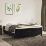 Struttura Letto a Rete a Molle Nero 180x200 cm in Velluto
