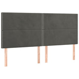 Testiera Grigio Scuro 200x5x118/128 cm Velluto