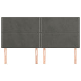 Testiera Grigio Scuro 200x5x118/128 cm Velluto