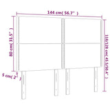 Testiera Nera 144x5x118/128 cm in Similpelle