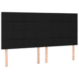 Testiera Nera 180x5x118/128 cm Tessuto