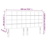 Testiera Nera 180x5x118/128 cm Tessuto