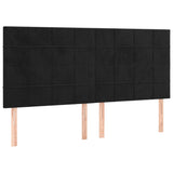Testiera Nera 200x5x118/128 cm Velluto