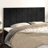 Testiera Nera 200x5x118/128 cm Velluto