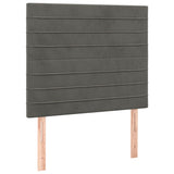 Testiera Grigio Scuro 100x5x118/128 cm Velluto