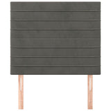 Testiera Grigio Scuro 100x5x118/128 cm Velluto