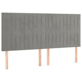 Testiera Grigio Chiaro 160x5x118/128 cm Velluto