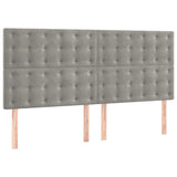 Testiera Grigio Chiaro 200x5x118/128 cm Velluto