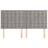 Testiera Grigio Chiaro 200x5x118/128 cm Velluto