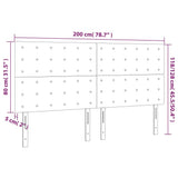 Testiera Grigio Chiaro 200x5x118/128 cm Velluto