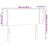 Testiera ad Orecchio Grigio Chiaro 103x23x78/88 cm in Tessuto